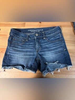 American Eagle Outfitters Dark Wash Denim Cutoff Shorts - Women's Size 8